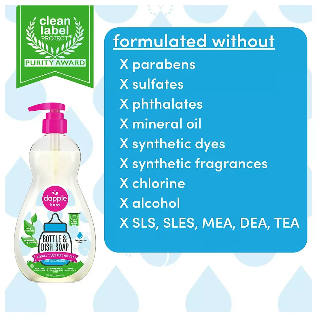 Dapple Bottle & Dish Soap Fragrance-Free Bundle, 2 pk. - USA MEGA SHOP