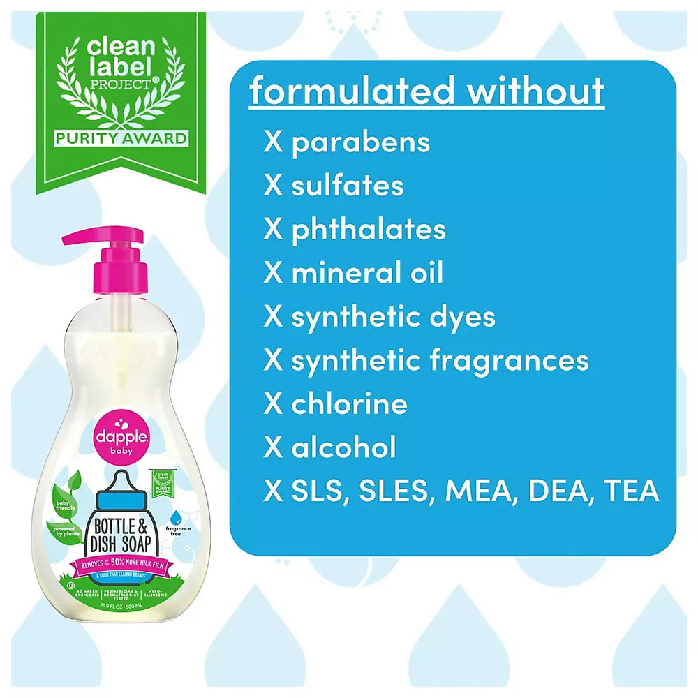Dapple Bottle & Dish Soap Fragrance-Free Bundle, 2 pk. - USA MEGA SHOP