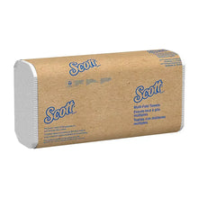Multi-fold paper towel roll, brown kraft packaging with Scott logos