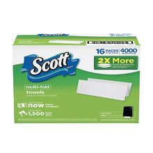 Multi-fold paper towel case, green box with 16 packs and 4,000 towels