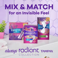 Tampax radiant collection boxes, mix and match display