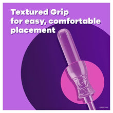 Tampax radiant tampon applicator with textured grip detail