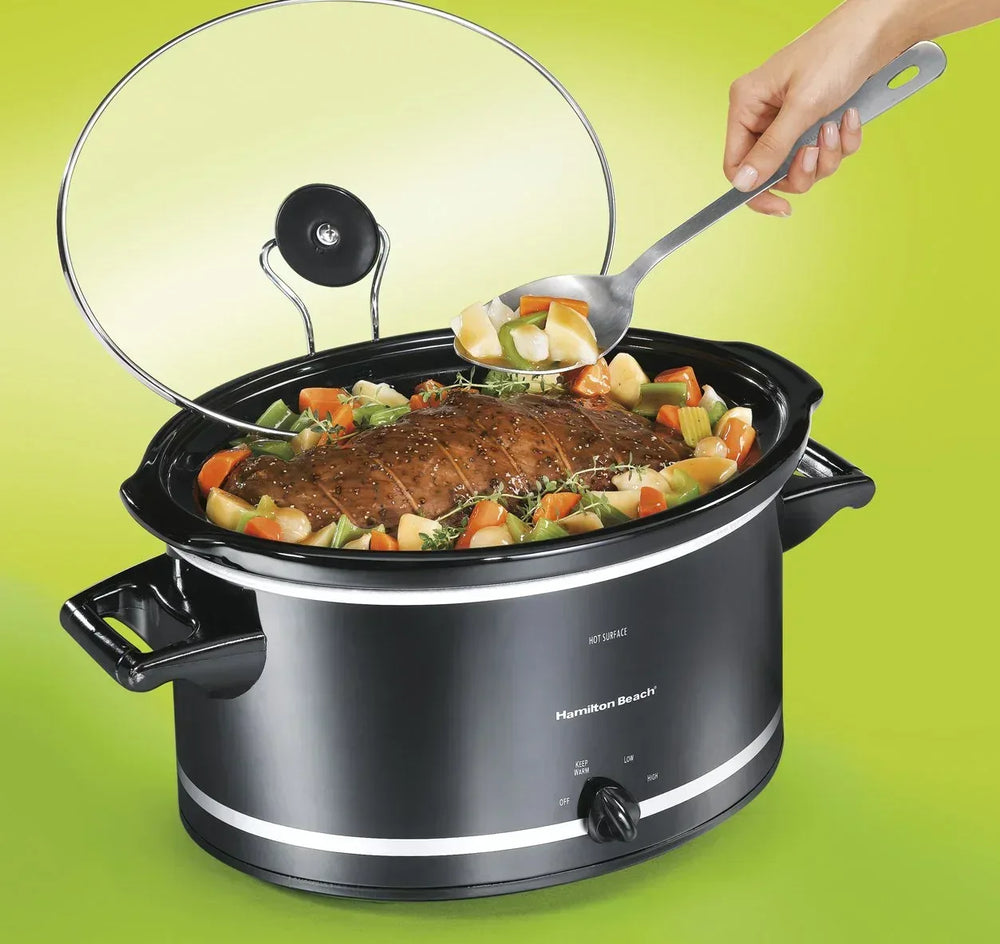 Hamilton Beach 8 Qt Slow Cooker, Stoneware Crock with Removable Pot - USA MEGA SHOP