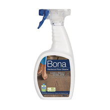 Bona hardwood floor cleaner spray bottle with blue trigger and blue label, 32 oz