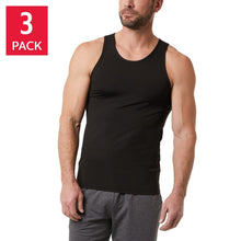 Men's black comfort mesh tank top, crew neck, sleeveless