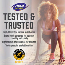 NOW Sports L-Leucine powder bottle with NOW Sports logo on label