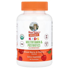 MaryRuth's kids multivitamin & postbiotics gummies bottle, mixed berry & cherry