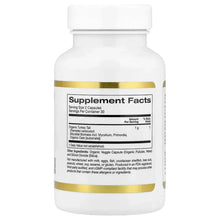 Supplement Facts label on Organic Turkey Tail mushroom supplement bottle