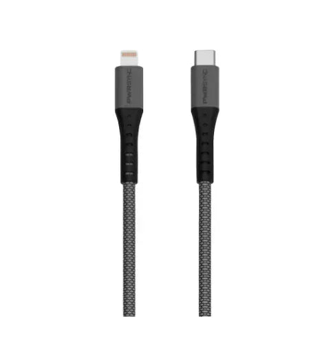 Tzumi PWRSync 10' Tough Lightning to USB-C Cable - Black