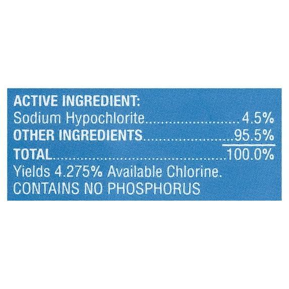 Great Value Concentrated Low Splash Bleach Regular, 121 floz