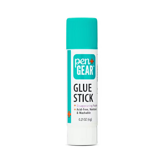 Pen+Gear School Glue Sticks, Washable/Disappearing Purple, 0.21 oz 2 Count, Dry Time 3 Min
