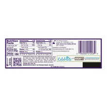 Chocolate candy eggs box back Nutrition Facts panel with barcode