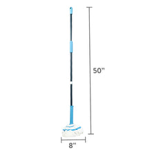 Microfiber twist mop with blue handle and 50 in length, 8 in mop head