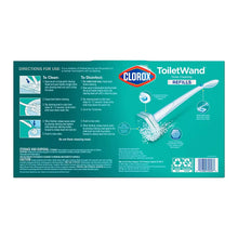 ToiletWand refill box back with directions and usage diagrams, teal packaging
