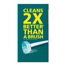 Toilet cleaner box panel with 2x better than a brush claim and scrub brush image