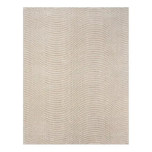 Tahari Jasper area rug in beige with subtle wavy line pattern