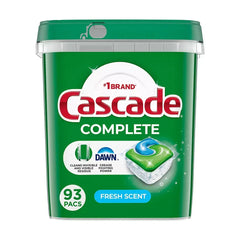 Cascade Complete Dishwasher Pods, Detergent & Soap - Fresh Scent, 93 ct.