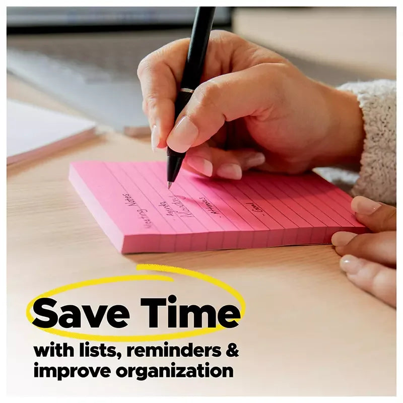 Post-it Super Sticky Notes, 4" x 6", Supernova Neons Collection, Lined - USA MEGA SHOP