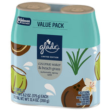 Glade value pack automatic spray refill canisters, coconut water & beach grass, 2-pack
