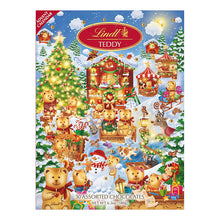 Holiday advent calendar box with Lindt Teddy graphics; 30 assorted chocolates, 6.3 oz