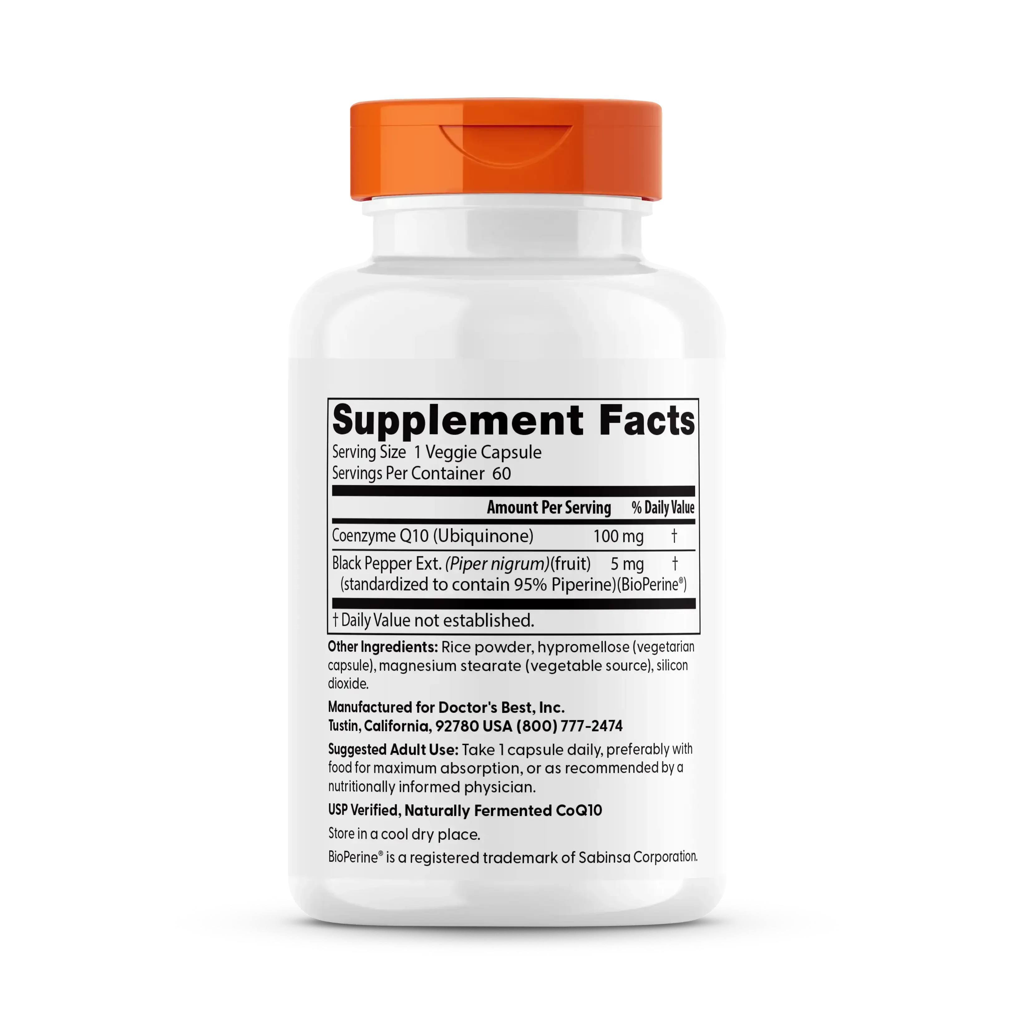 Doctor's Best, High Absorption CoQ10 with BioPerine®, 60 Veggie Caps - USA MEGA SHOP