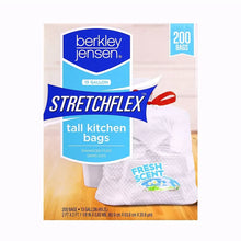 13-gallon StretchFlex drawstring kitchen bags, 200 count, white bags
