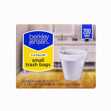 Small trash bag liners, 4–6 gallon, 200-count box with bag shown