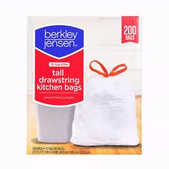 Berkley Jensen Drawstring Tall Kitchen Bags, 200 ct./13 gal.