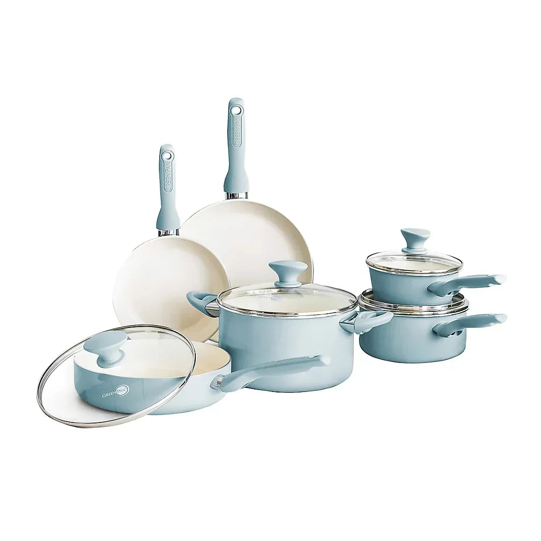 GreenPan Rio 10-Pc. Cookware Set - Blue - USA MEGA SHOP