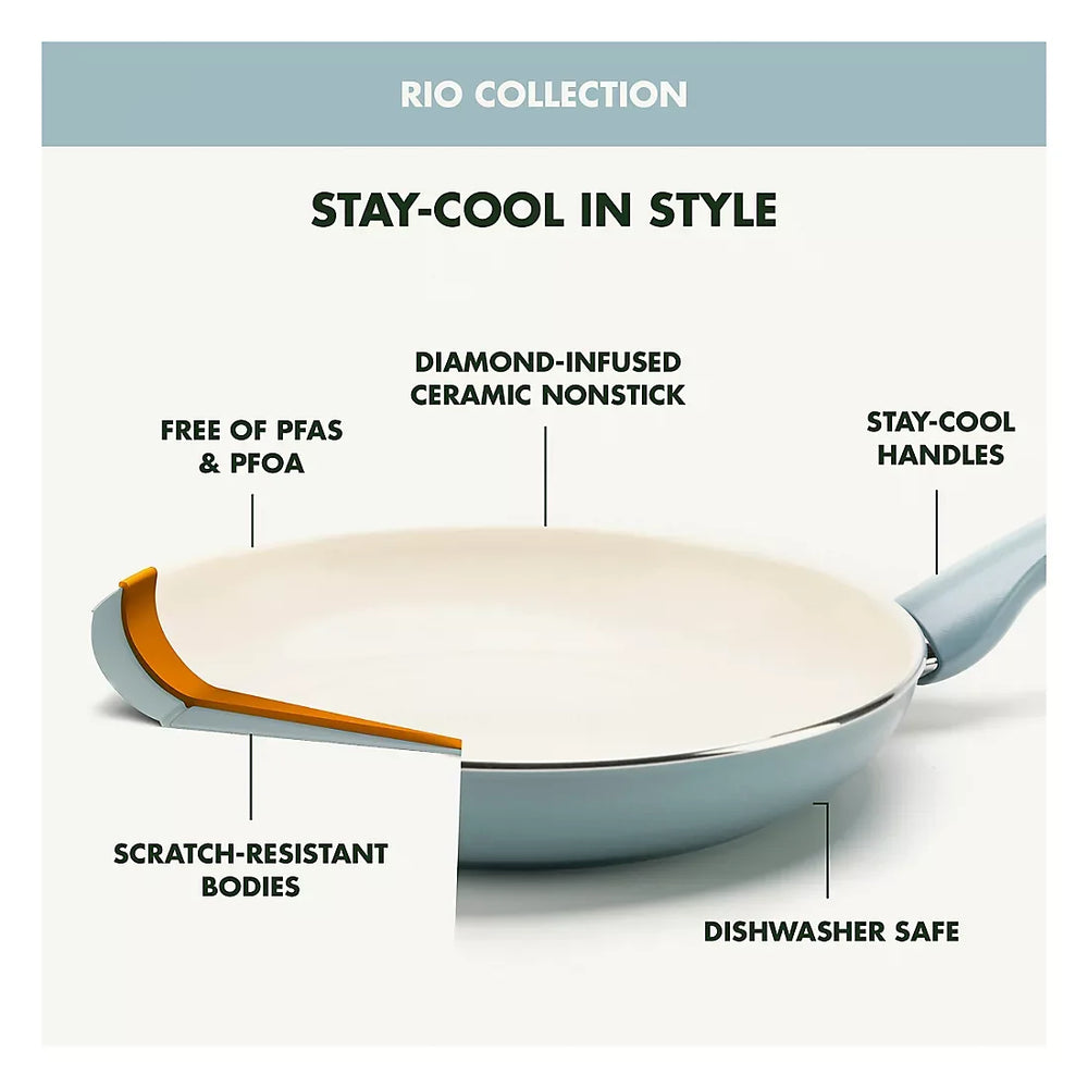 GreenPan Rio 10-Pc. Cookware Set - Blue - USA MEGA SHOP