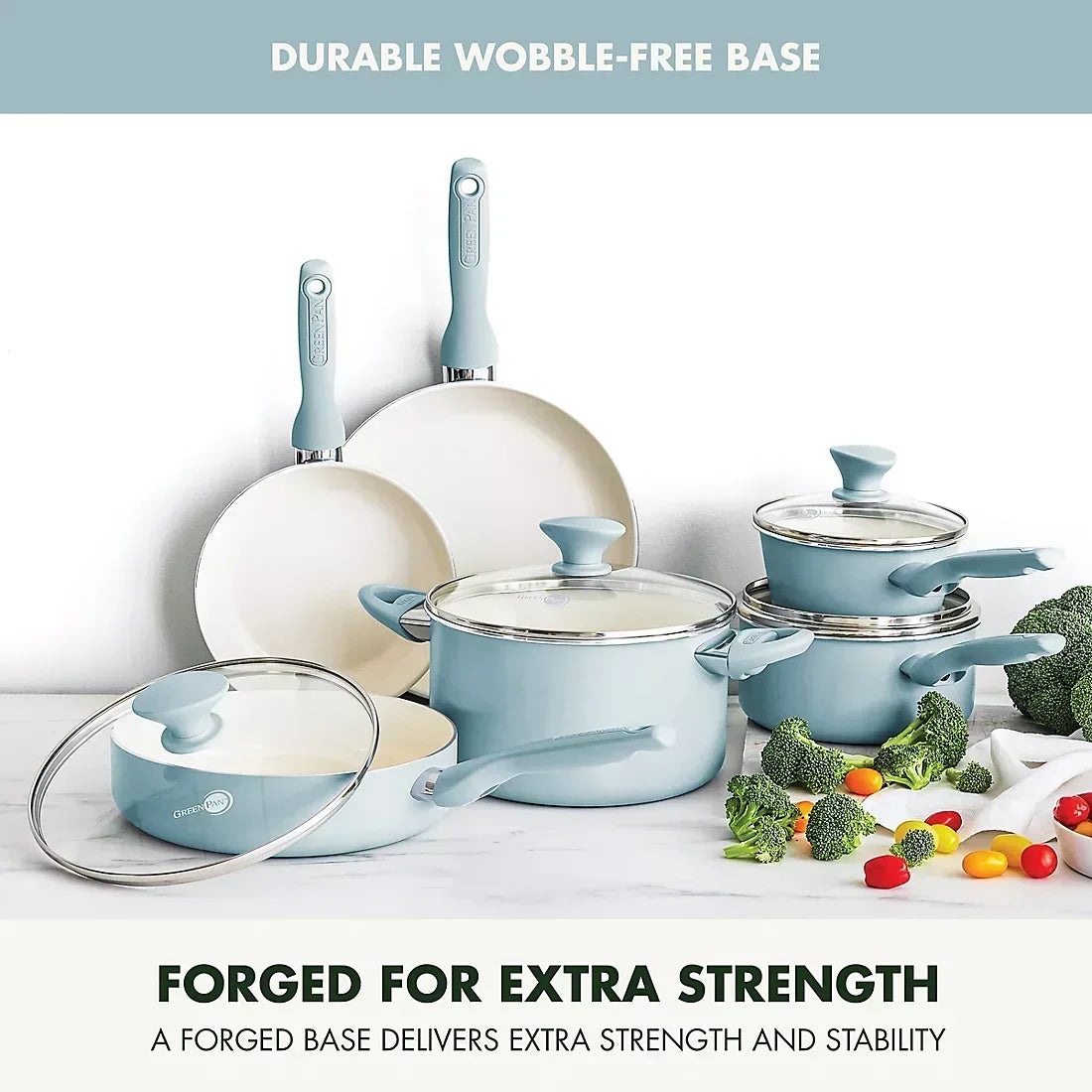 GreenPan Rio 10-Pc. Cookware Set - Blue