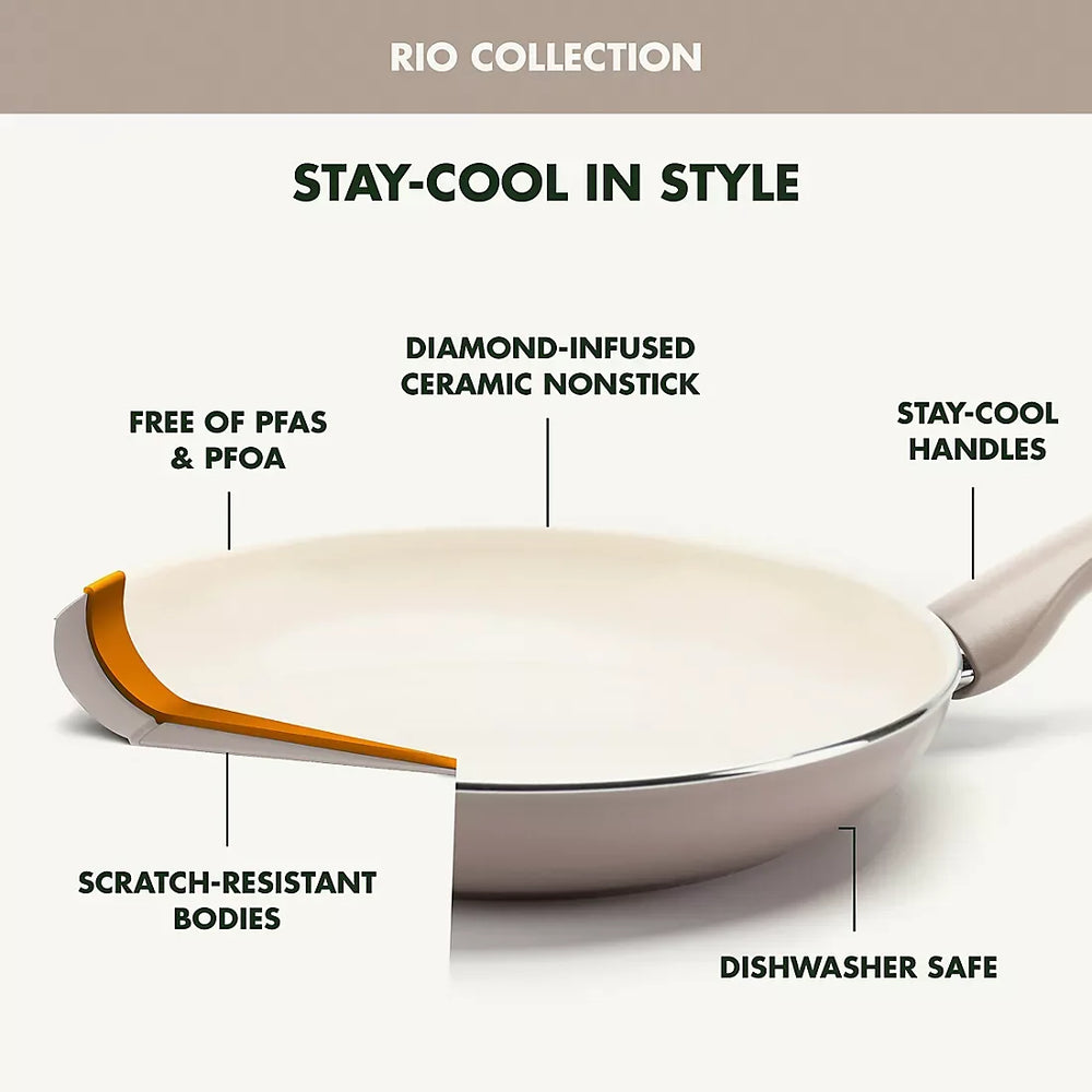 GreenPan Rio 10-Pc. Cookware Set - Taupe - USA MEGA SHOP