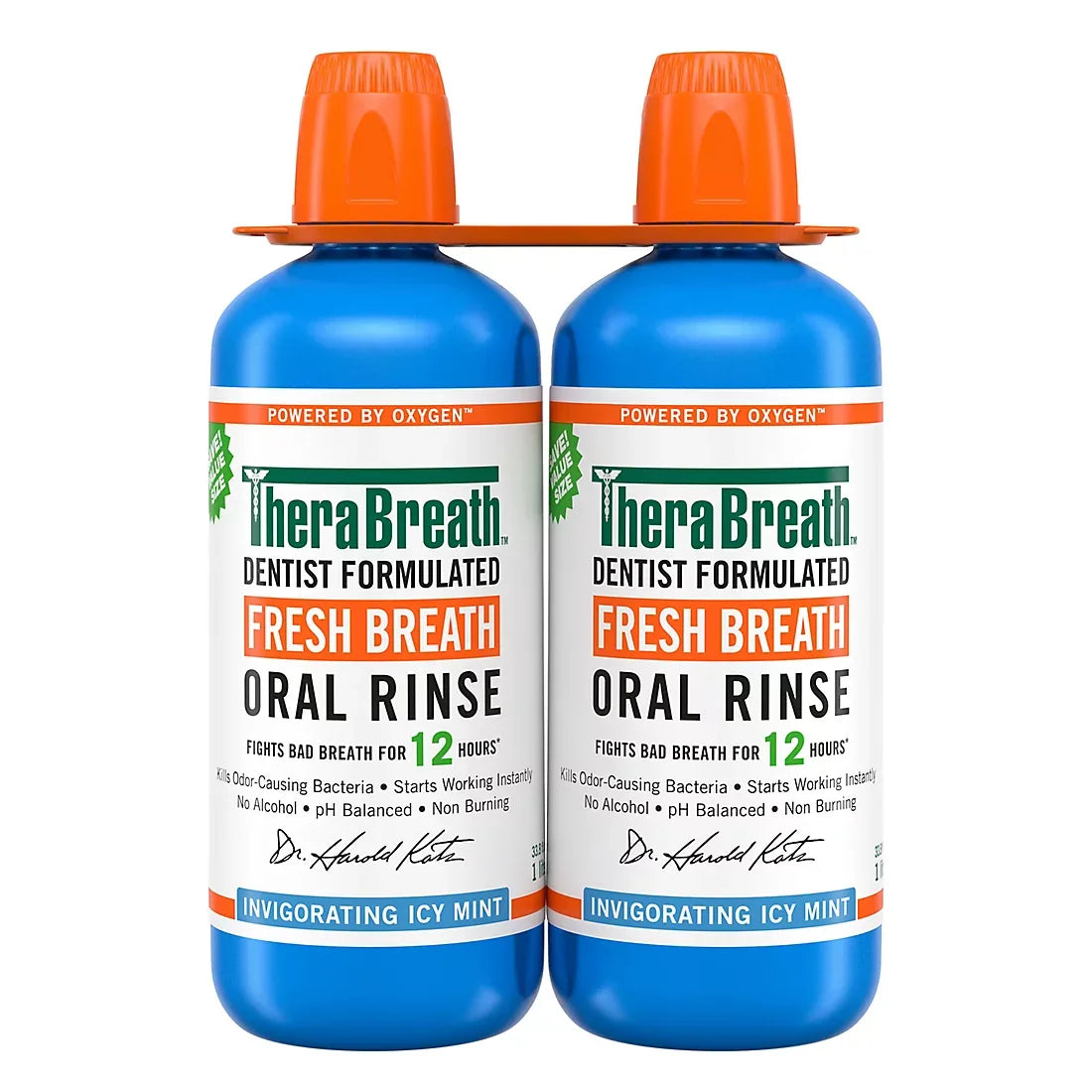 TheraBreath Fresh Breath Mouthwash, Alcohol-Free, Icy Mint, 2 pk./1L - USA MEGA SHOP