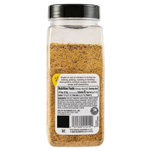 Lawry's chicken seasoning jar back with Nutrition Facts and ingredients panel