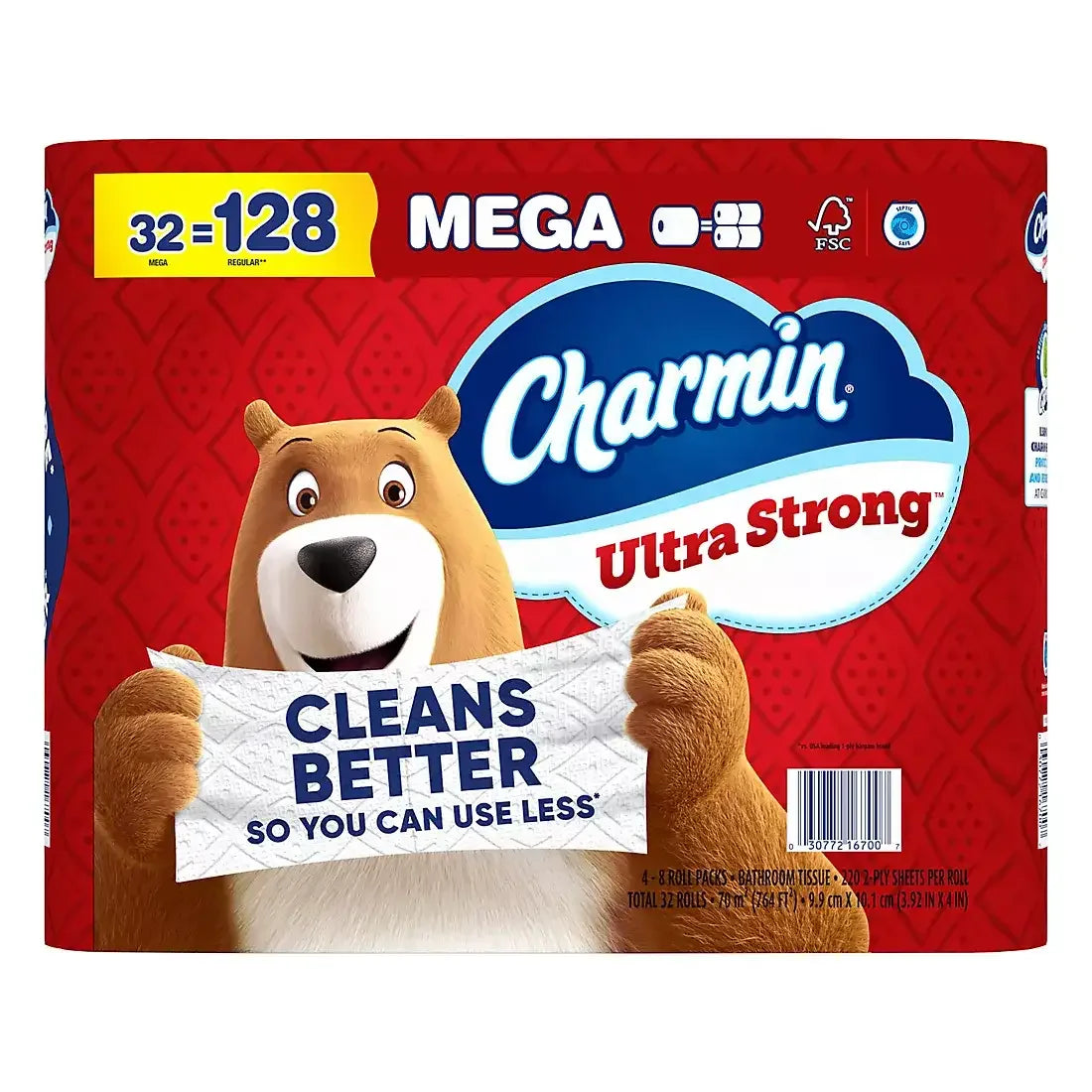 Charmin Ultra Strong Mega Roll Toilet Paper, 32 pk./220 sheets per roll - USA MEGA SHOP