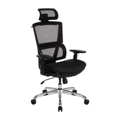 Berkley Jensen Ergonomic Mesh Office Chair with Headrest and Footrest - Black