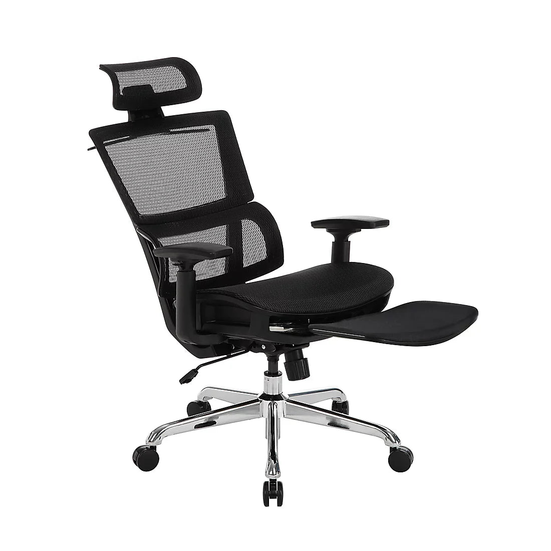 Berkley Jensen Ergonomic Mesh Office Chair with Headrest and Footrest - Black