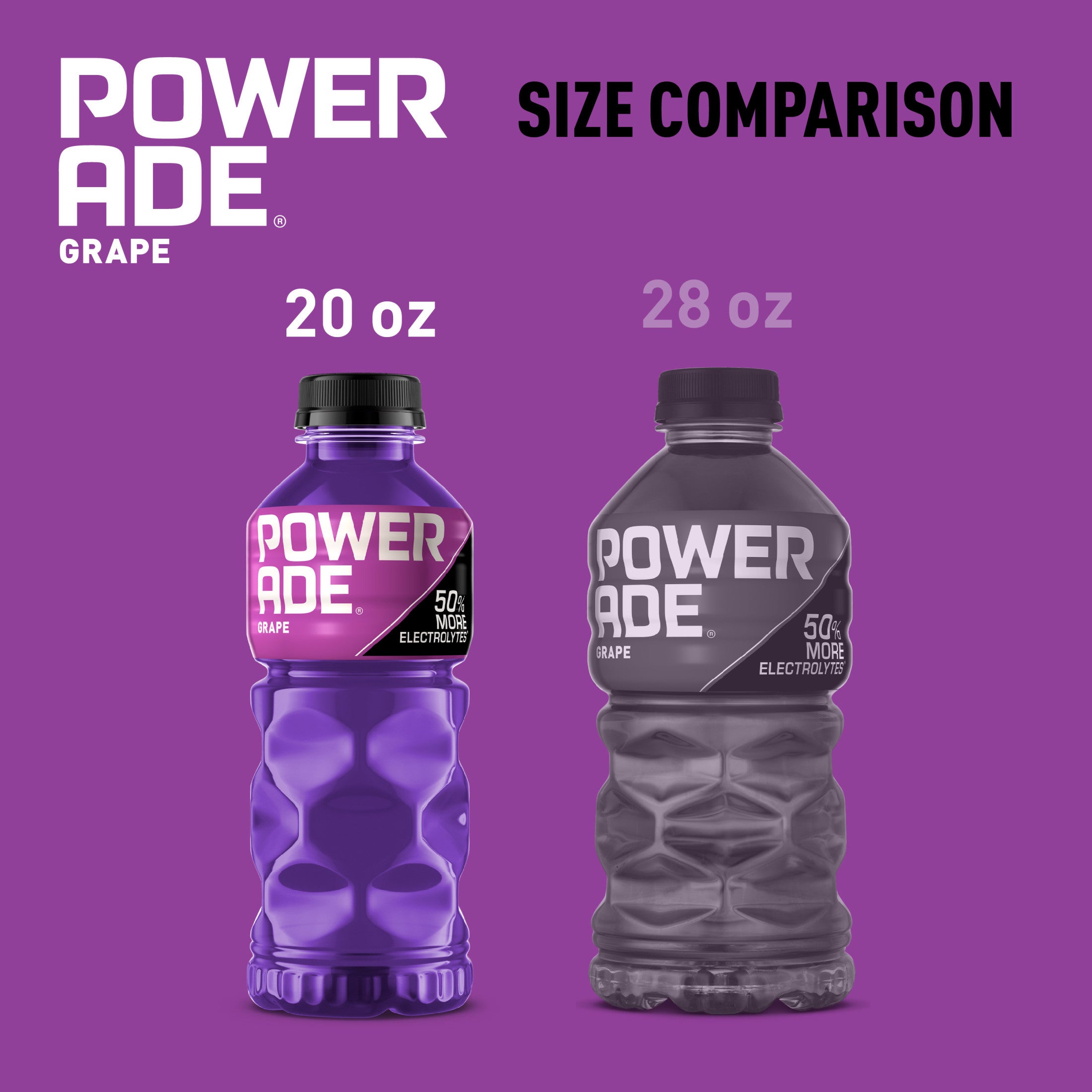 POWERADE Grape Electrolyte Sports Drink Bottles, 20 fl oz, 8 Pack