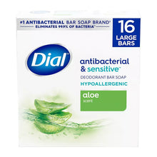 Antibacterial & sensitive deodorant bar soap box, aloe scent, 16 large bars