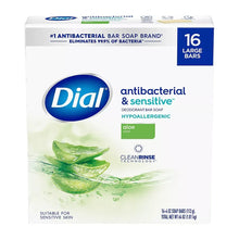 Antibacterial & sensitive deodorant bar soap box with aloe scent, 16 large bars