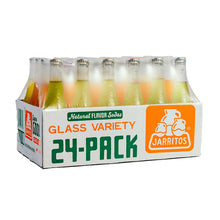 Jarritos glass soda 24-pack variety pack carrier with mixed flavor bottles