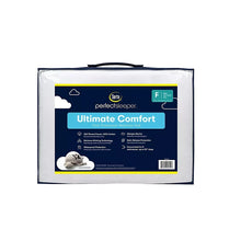 Full-size mattress pad in retail package, blue and white label
