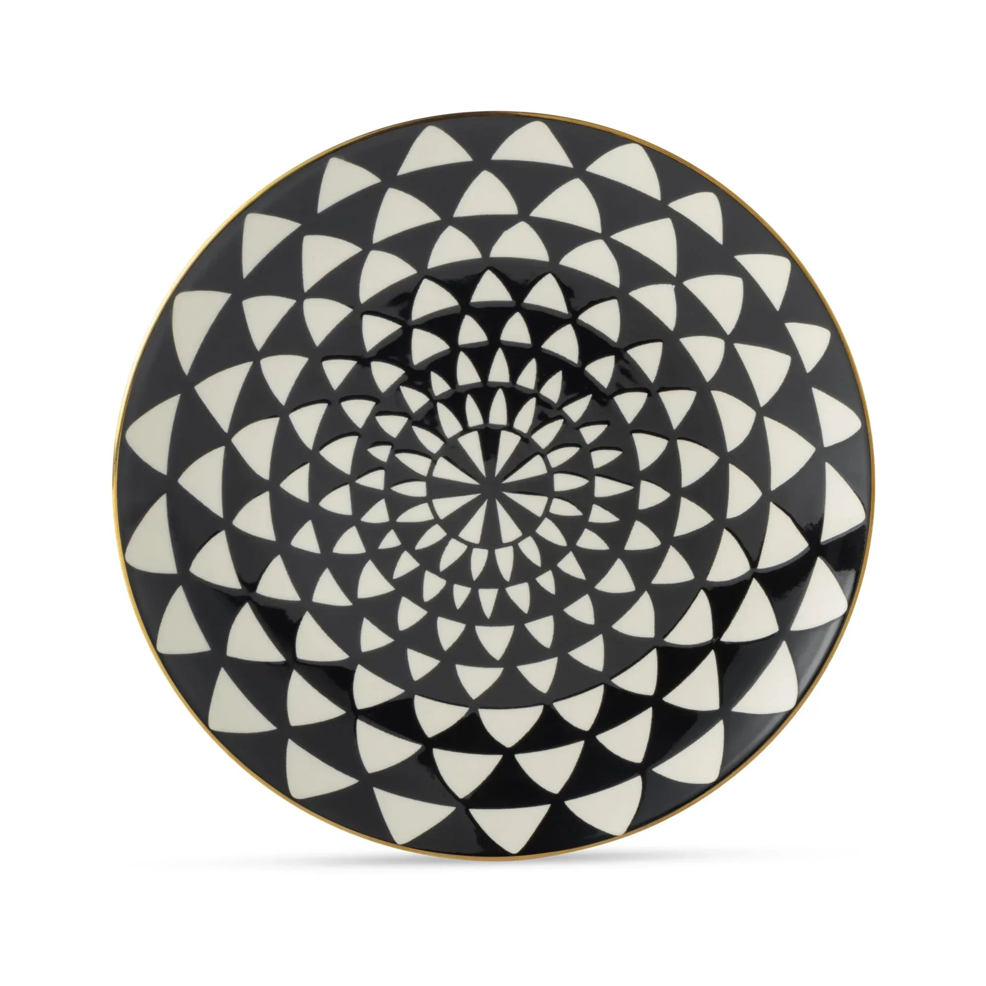 Thyme & Table Medallion 12-Piece Ceramic Dinnerware Set Black and White