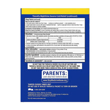 Theraflu nighttime severe cold relief continued drug facts and parents warning panel
