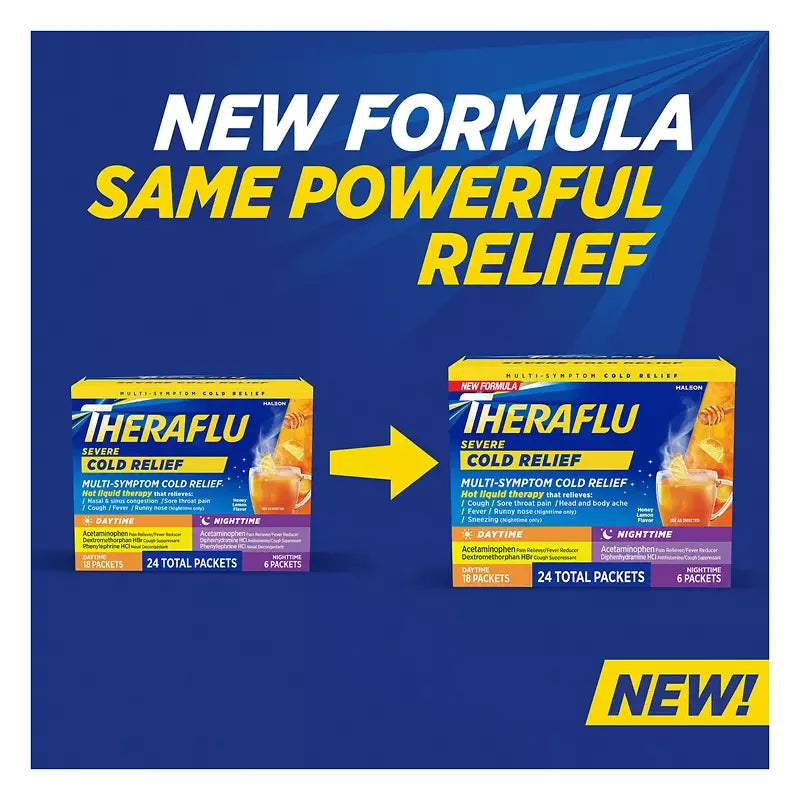 Theraflu MultiSymptom Severe Cold Relief Medicine/Nighttime Severe Cold and Cough Relief, 24 ct. - USA MEGA SHOP