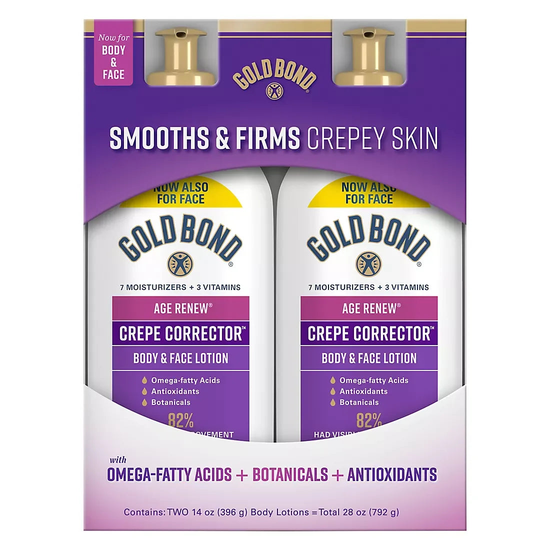 Gold Bond Age Renew Crepe Corrector Body Lotion, Replenishing & Smoothing Formula, 2 pk./ 14 oz. - USA MEGA SHOP