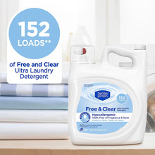 Ultra laundry detergent bottle with blue 152 loads badge and Free & Clear label