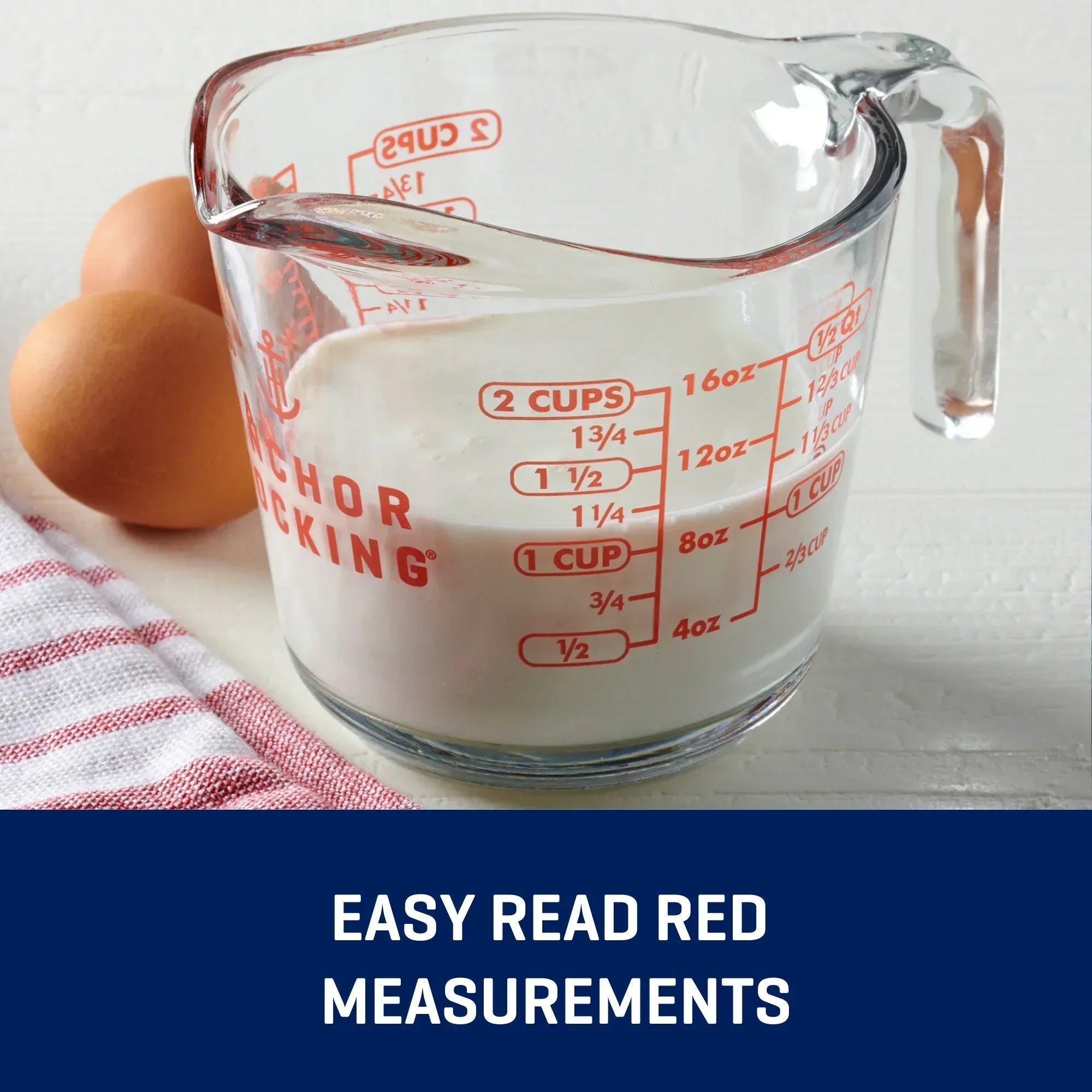 Anchor Hocking Glass Measuring Cup, 2 Cup