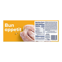 Glazed honey bun package showing nutrition facts and calories label with frosted bun photo