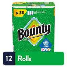 Bounty Select-a-Size paper towels pack, 12 rolls, green carton